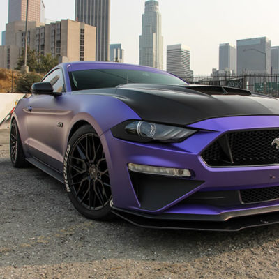 satin metallic joker purple car wrap mustang gtr